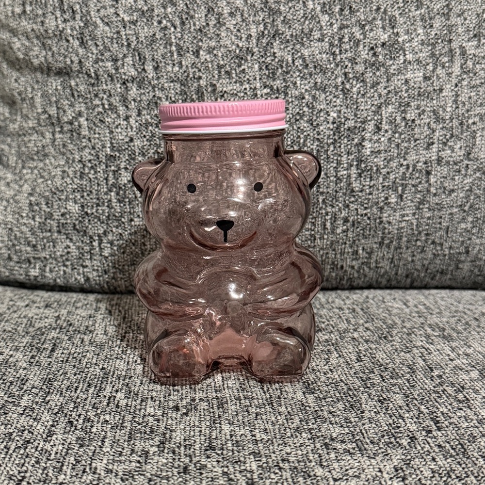 Pink Glass Bear Jar
